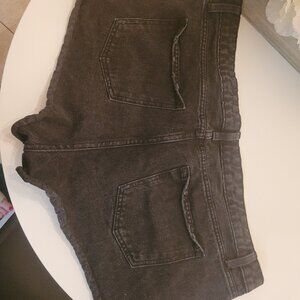 Distressed Black Shorts